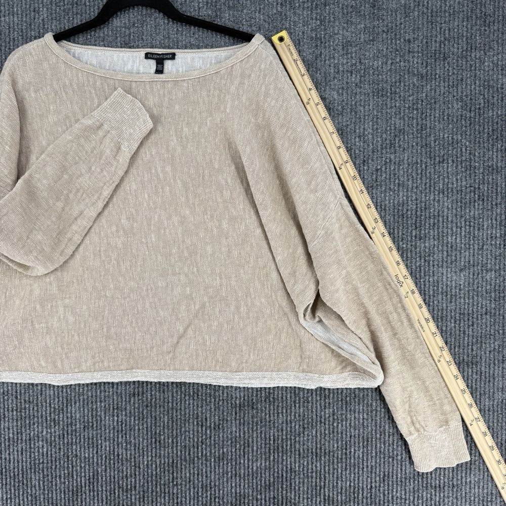 Eileen Fisher organic linen cotton boxy sweater XL lagenlook luxury minimalist - Picture 5 of 10